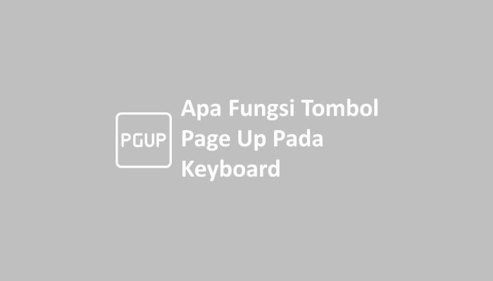 Apa Fungsi Tombol Page Up Pada Keyboard
