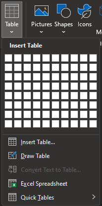 Pilih jumlah baris dan kolom yang ingin Anda tambahkan ke dalam tabel dengan mengklik pada grid yang muncul. Anda juga dapat memasukkan jumlah baris dan kolom secara manual dengan menggunakan kotak input yang disediakan.